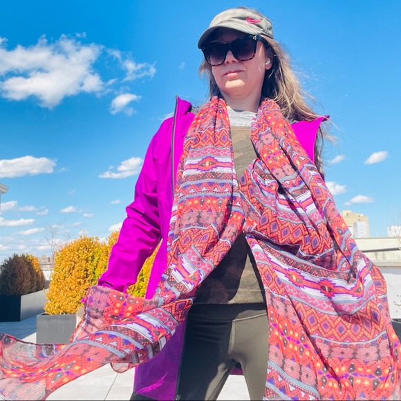 Anthro Tribal Western Hippi Patchwork Pattern Blanket Scarf - Picture 14 of 16